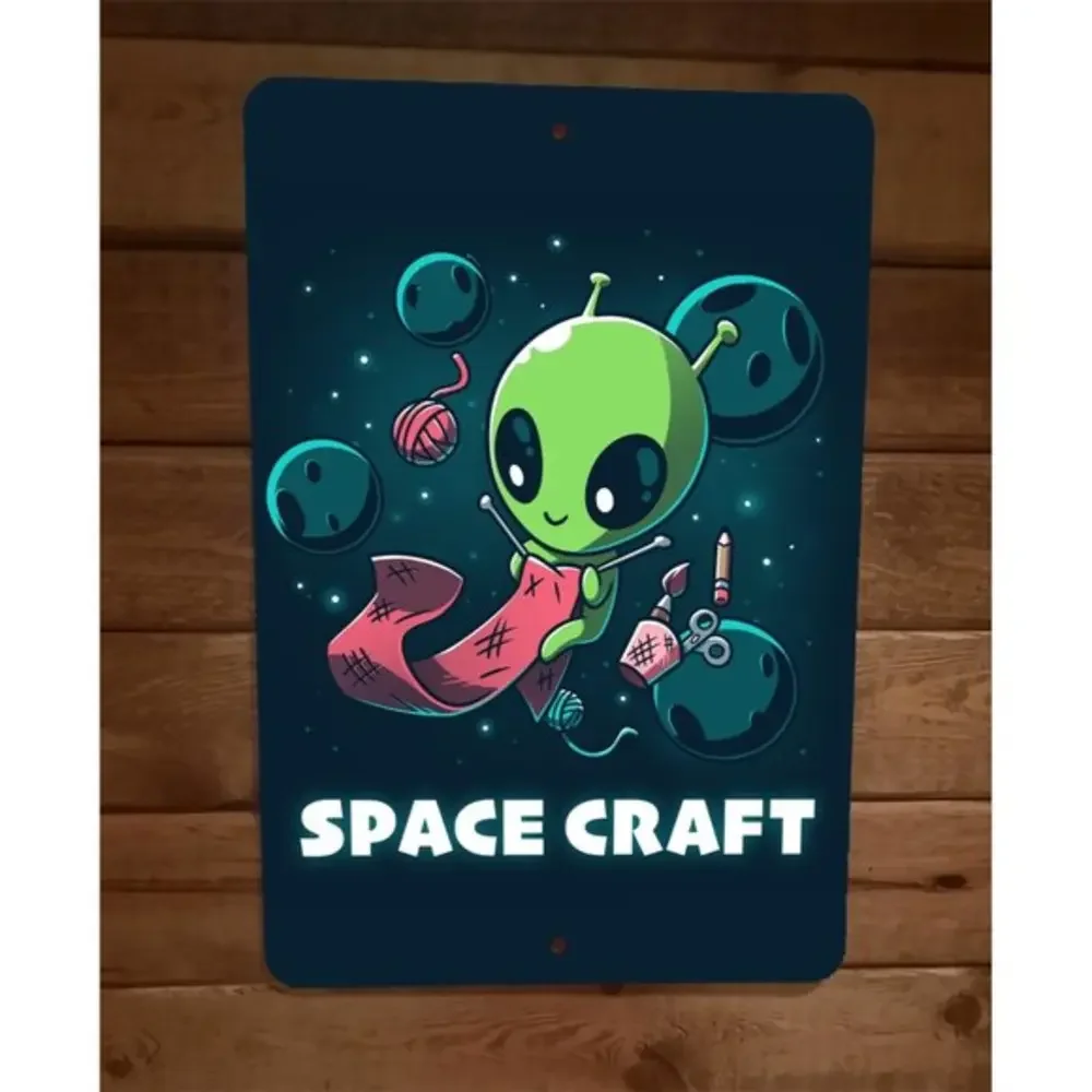 Space Craft Alien‎ 8x12 Metal Wall Sign Poster